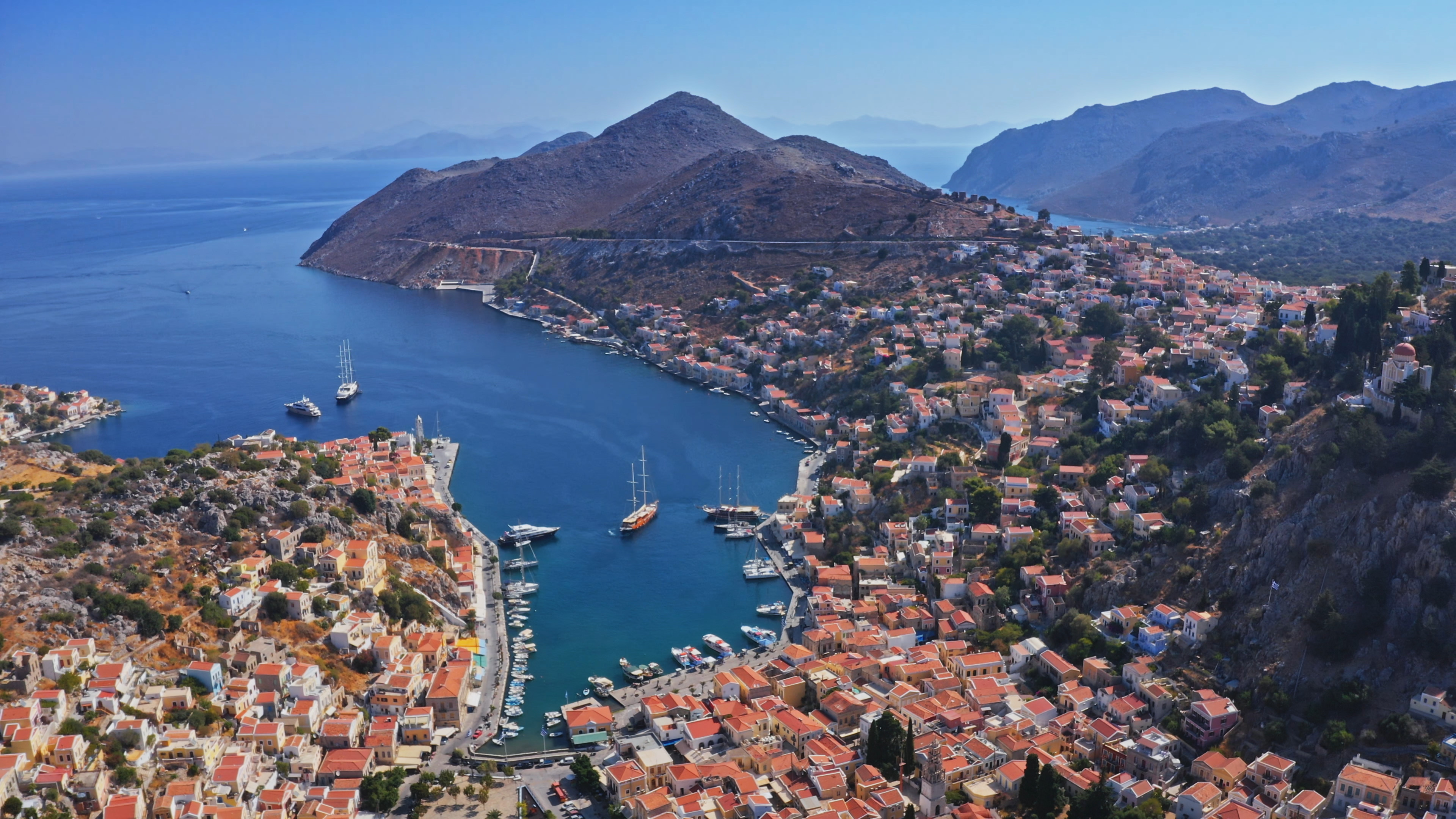 Symi harbour from above